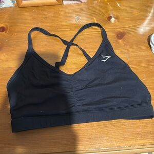 Gymshark black rouche sports bra